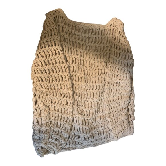 John Paul Richard Womens Sweater Petite Medium Beige Fisherman Mesh Open Knit - Picture 6 of 10